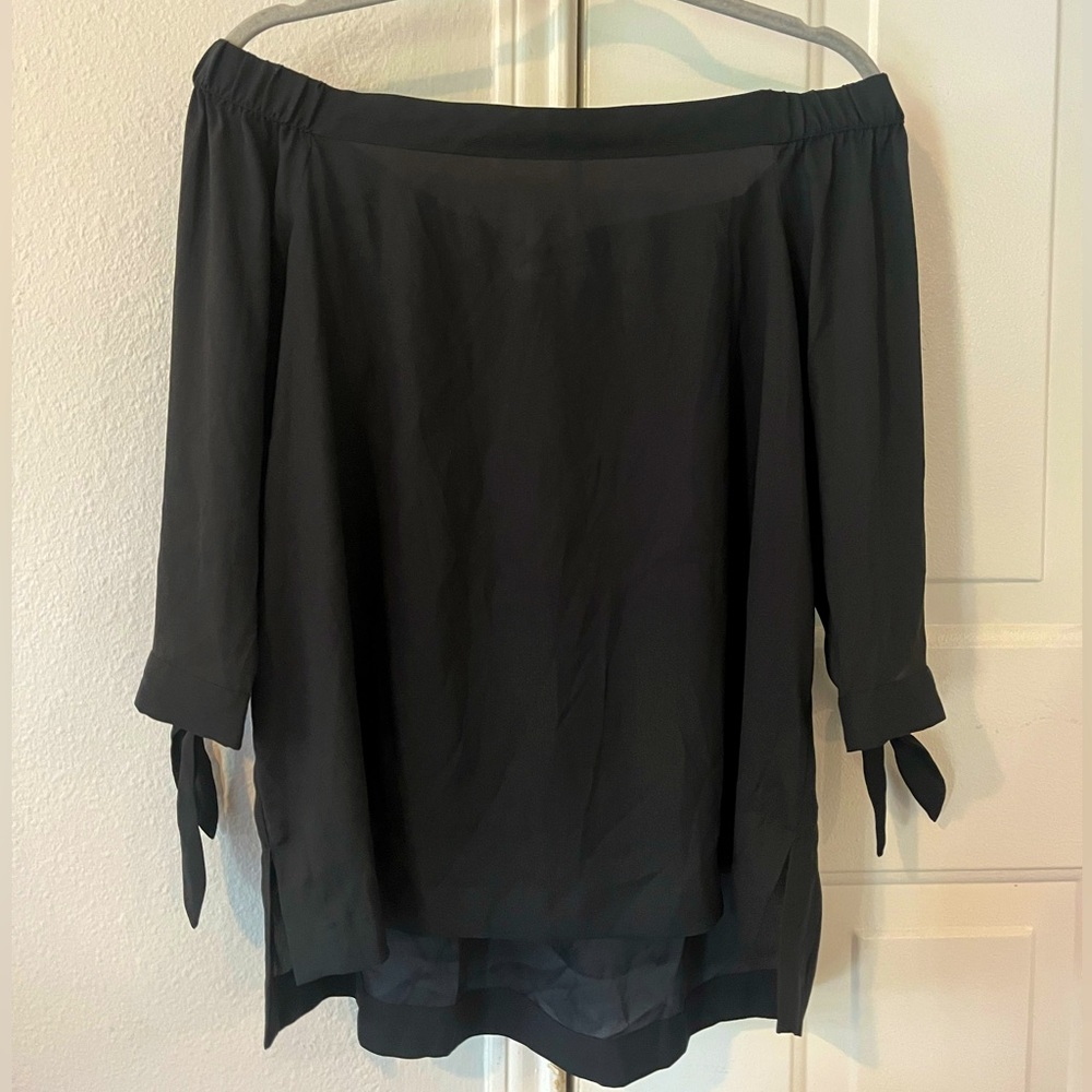 Loft Black off the shoulder long blouse size Small